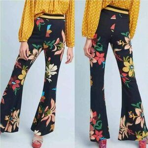 Farm Rio Calla Lily Tropical Floral Flare Pants